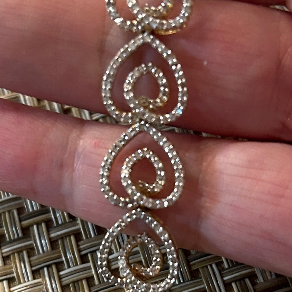 14k Diamond Heart Tennis Bracelet